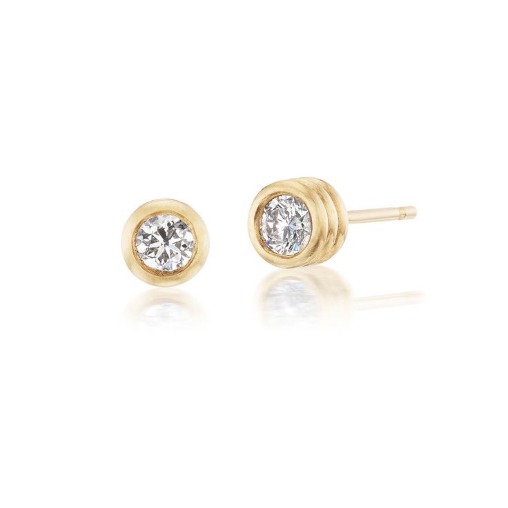 Mini Grotto Stud Earrings With Diamonds