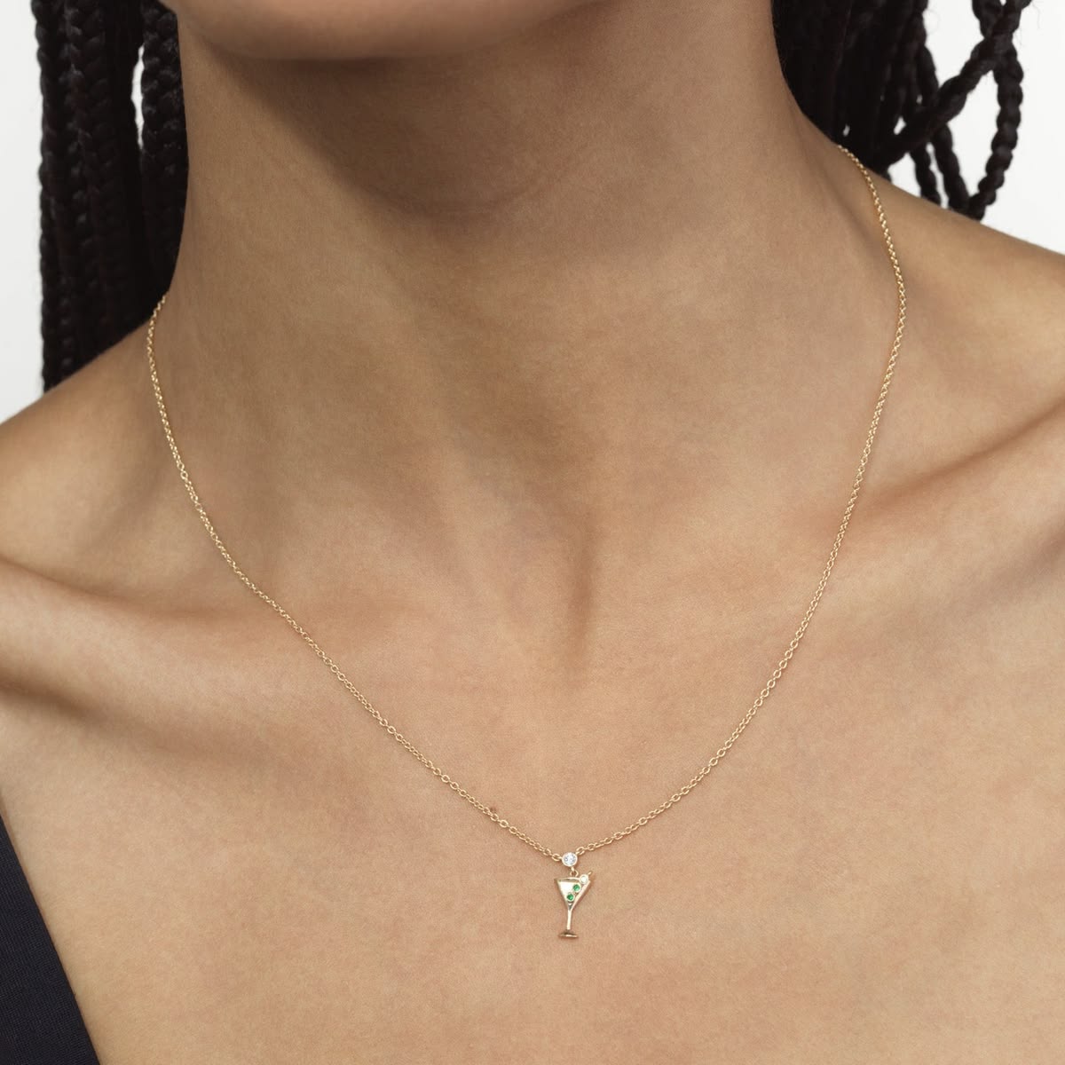 Cocktail Martini Glass Chain Necklace