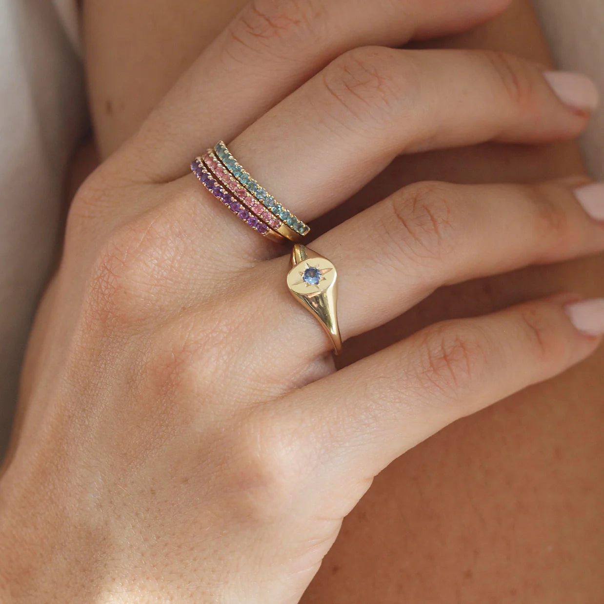 Tanzanite North Star Signet Ring