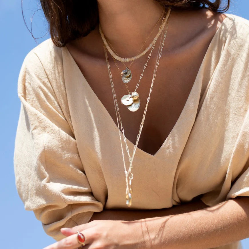 Art Octagon Charm Necklace