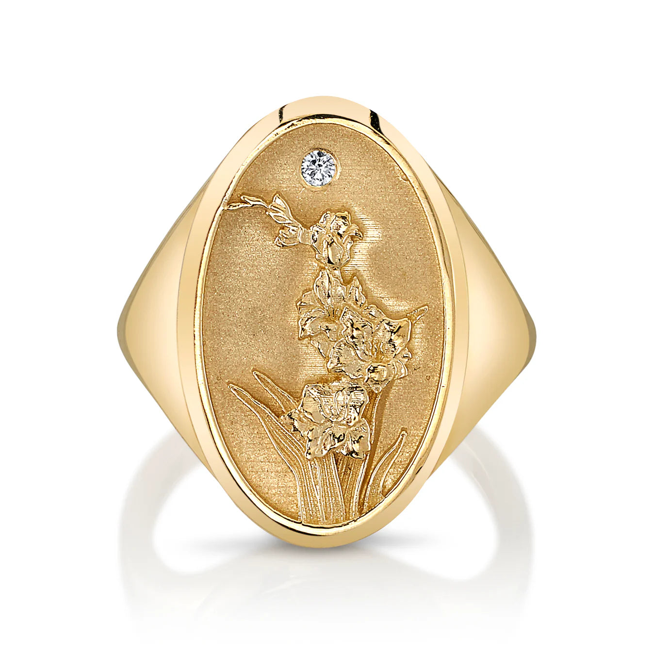 August Birth Flower Signet Ring