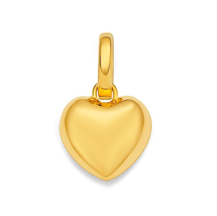 Puffy Heart Gold Charm