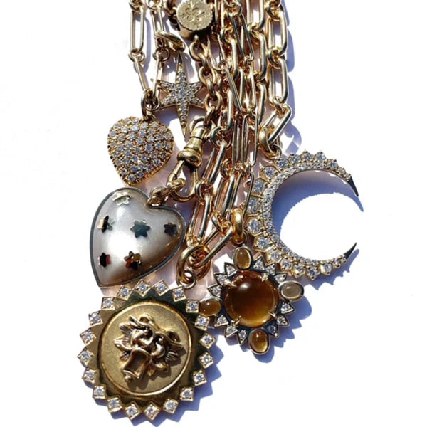 14K Gold Diamond Stella Charm