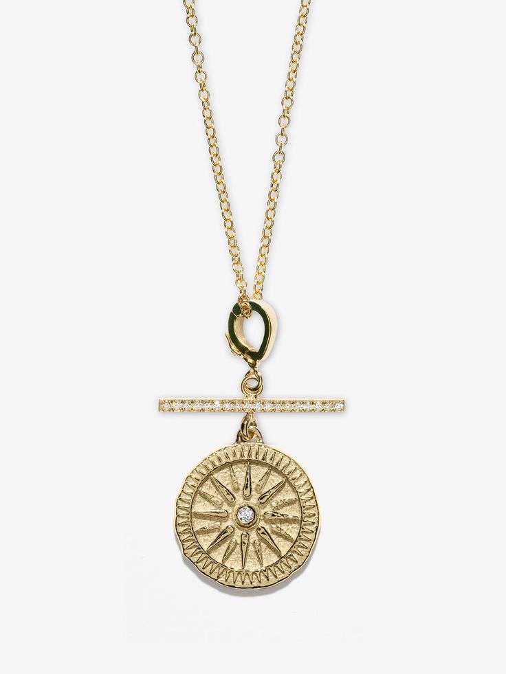 Sunburst Small Diamond Coin Charm