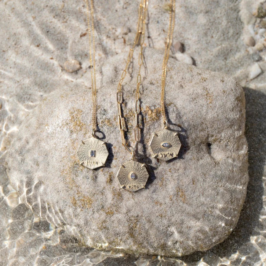 Art Octagon Charm Necklace
