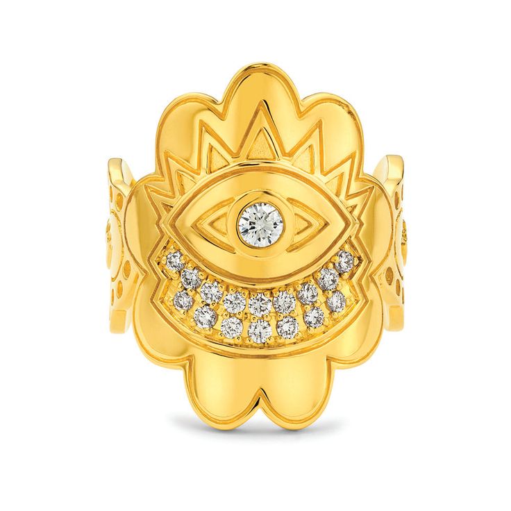 Gold Evil Eye Wrap Ring