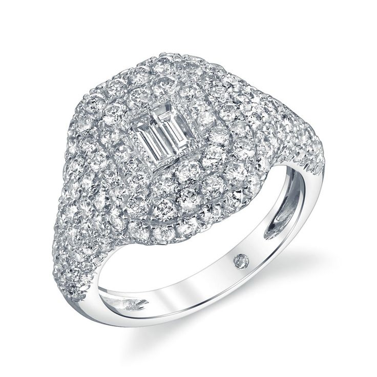 Pavé Baguette Diamond Pinky Ring