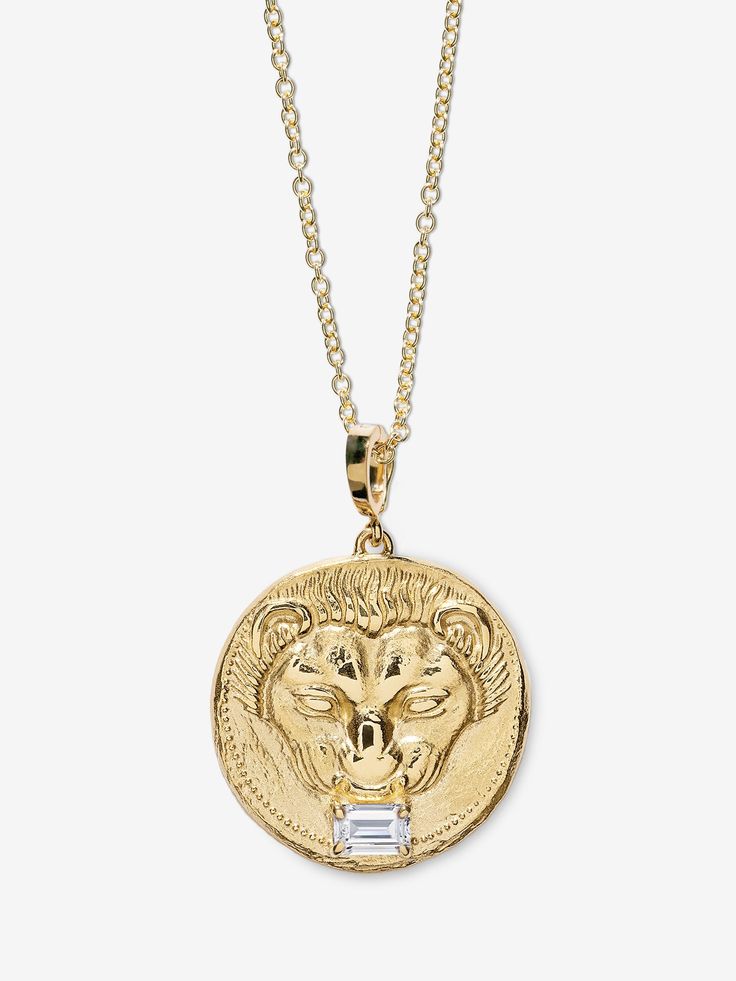 Lion Large Diamond Coin Charm