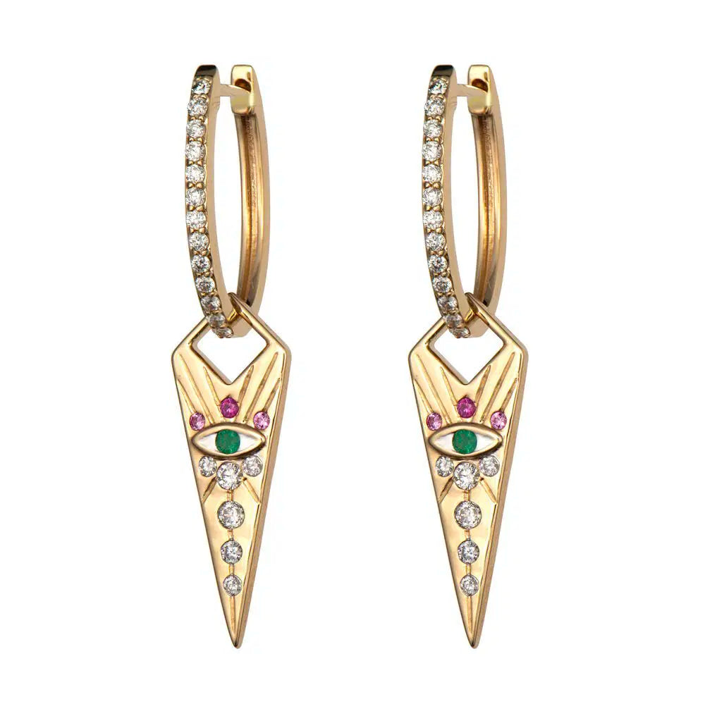 Double Sided Evil Eye Dagger Charms