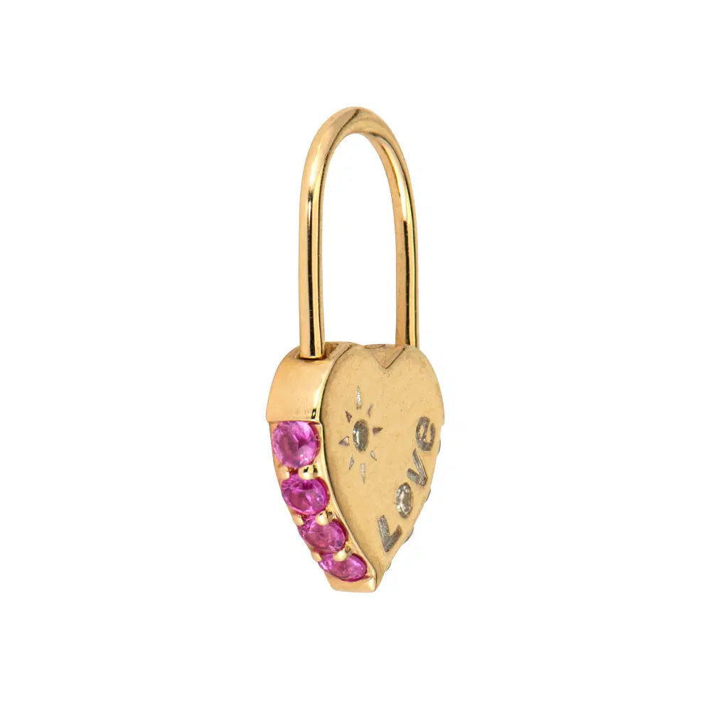 Unlock Love Heart Lock Hoop Earrings
