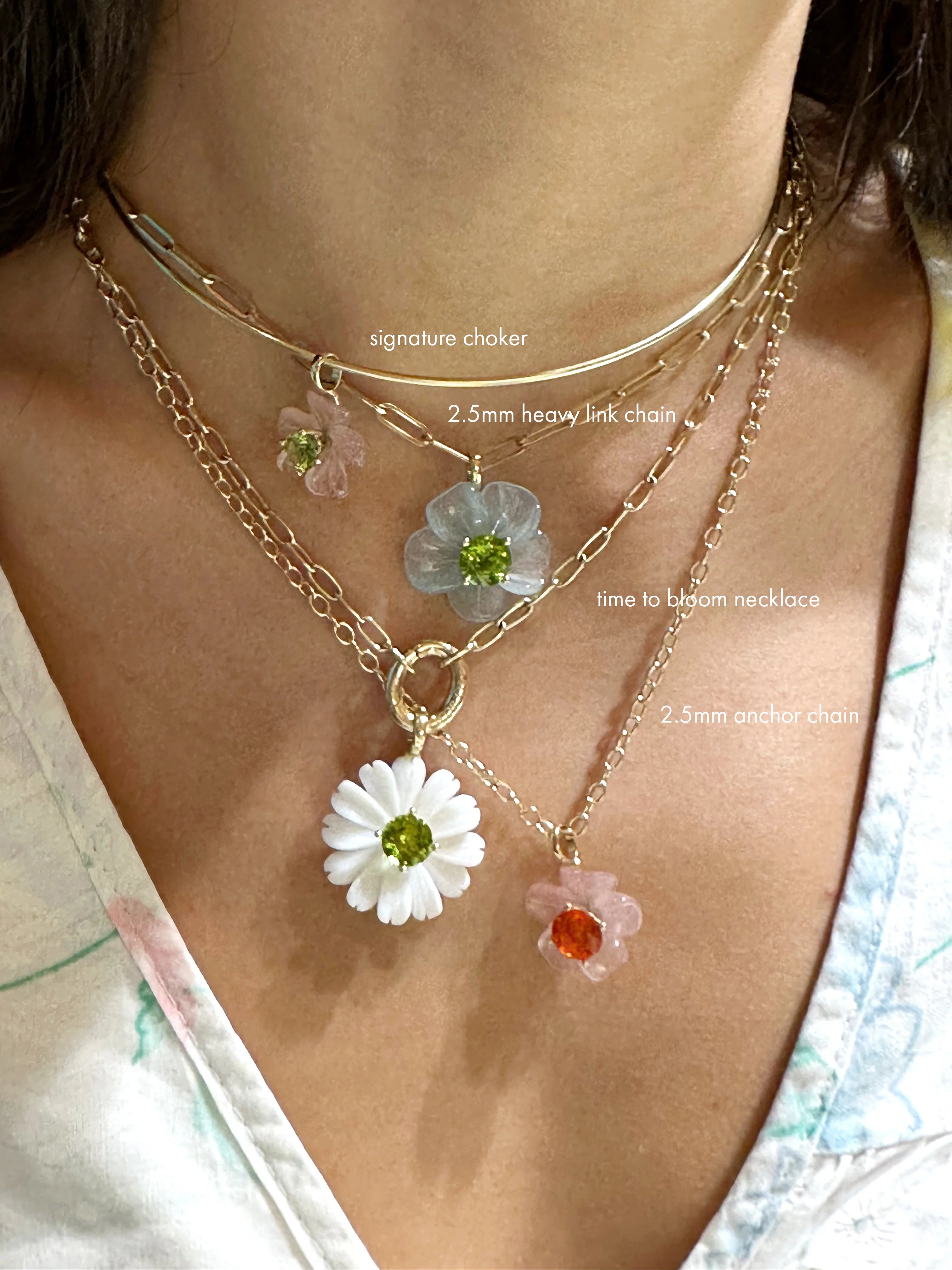 Wild Flower Pendant Big Blue Opal Apatite