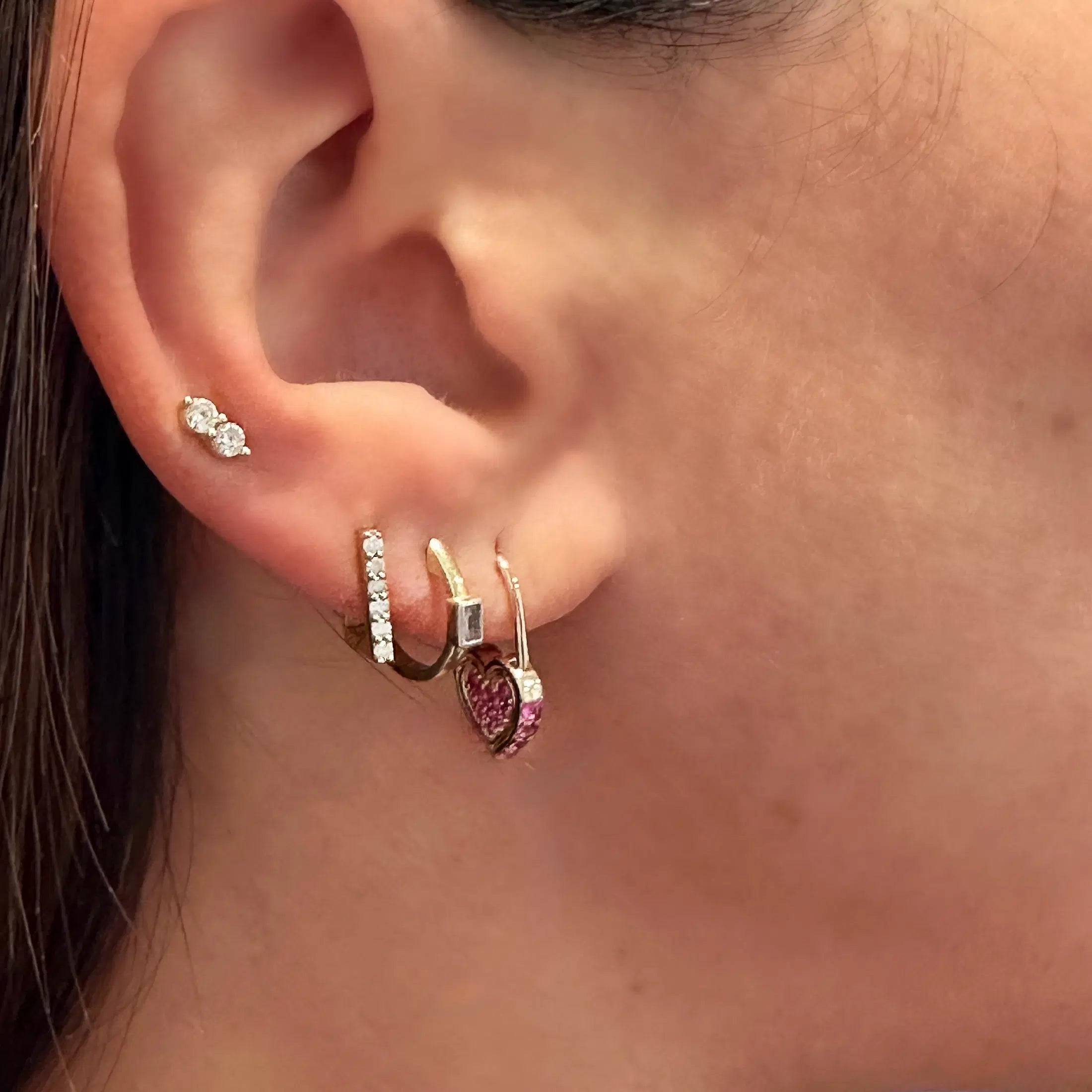 Unlock Love Heart Lock Hoop Earrings