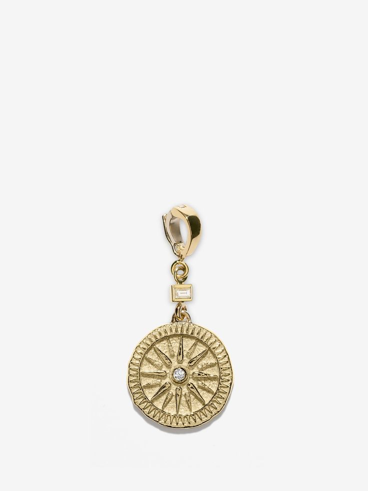 Sunburst Small Diamond Coin Charm