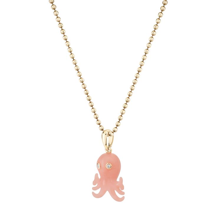Diamond and Opal Octopus Pendant