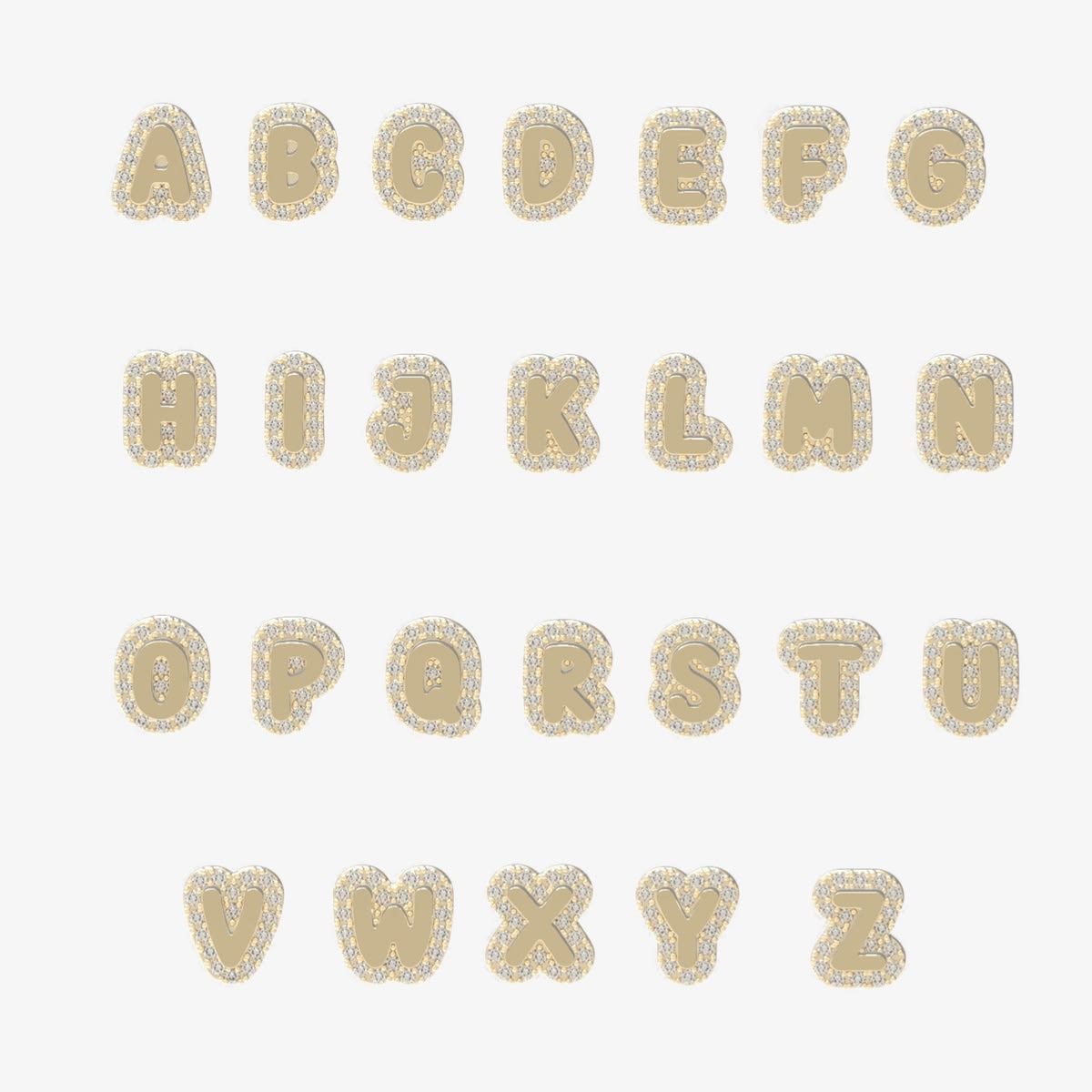 Small Bubble with Pave Outline Necklace