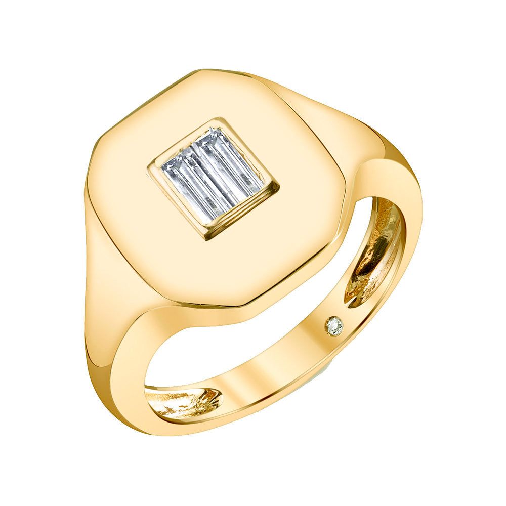 Baguette Diamond Pinky Ring