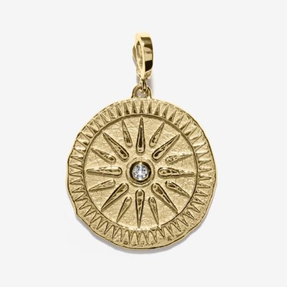 Sunburst Large Diamond Coin Charm