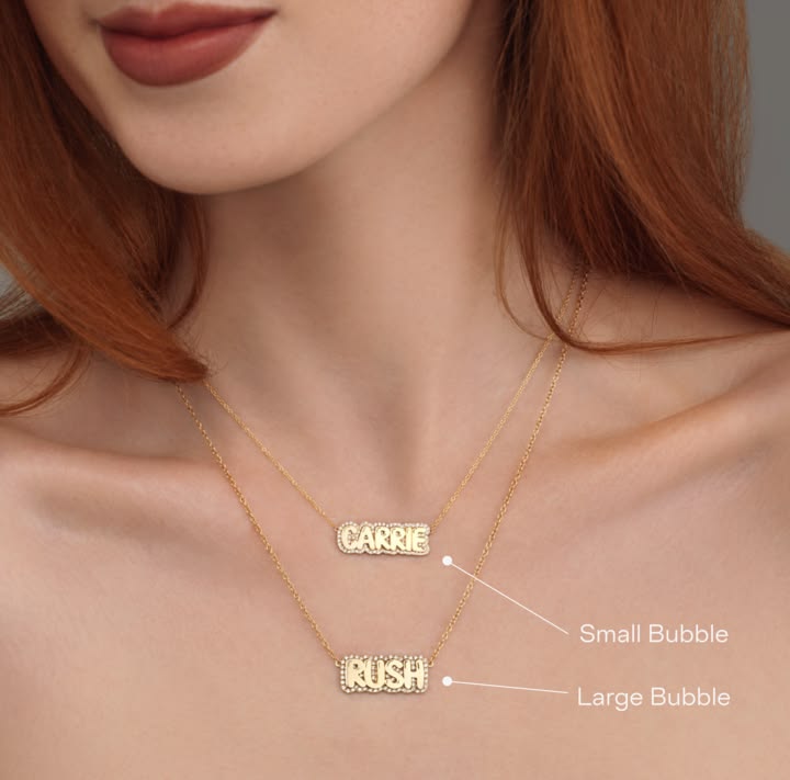 Large Bubble with Pave Outline Necklace