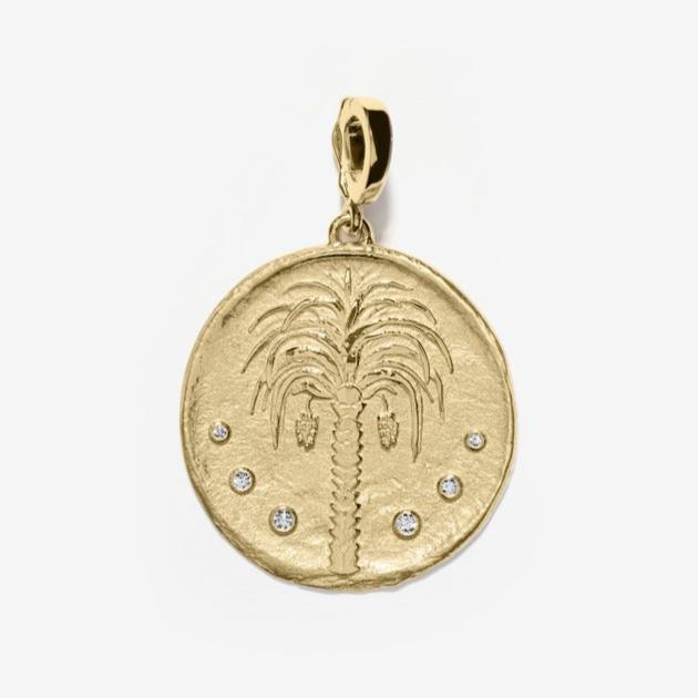 Prosperity Palm Large Diamond Coin Charm