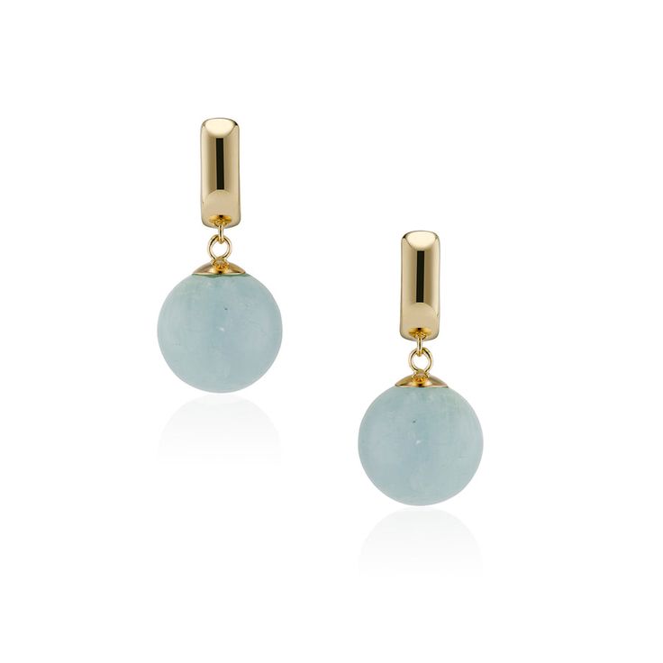 Aquamarine Bubble Huggie Earrings