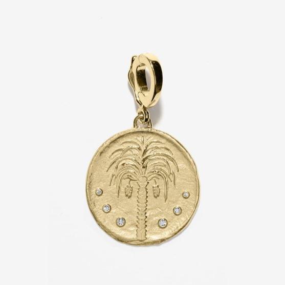 Prosperity Palm Small Diamond Coin Charm