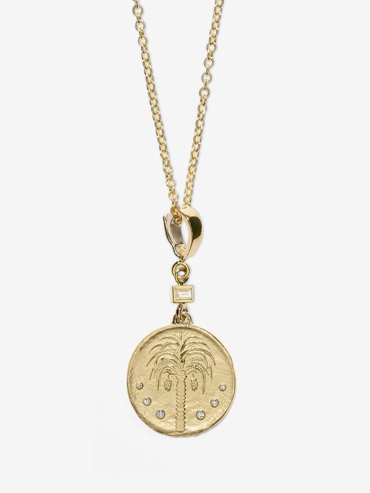 Prosperity Palm Small Diamond Coin Charm