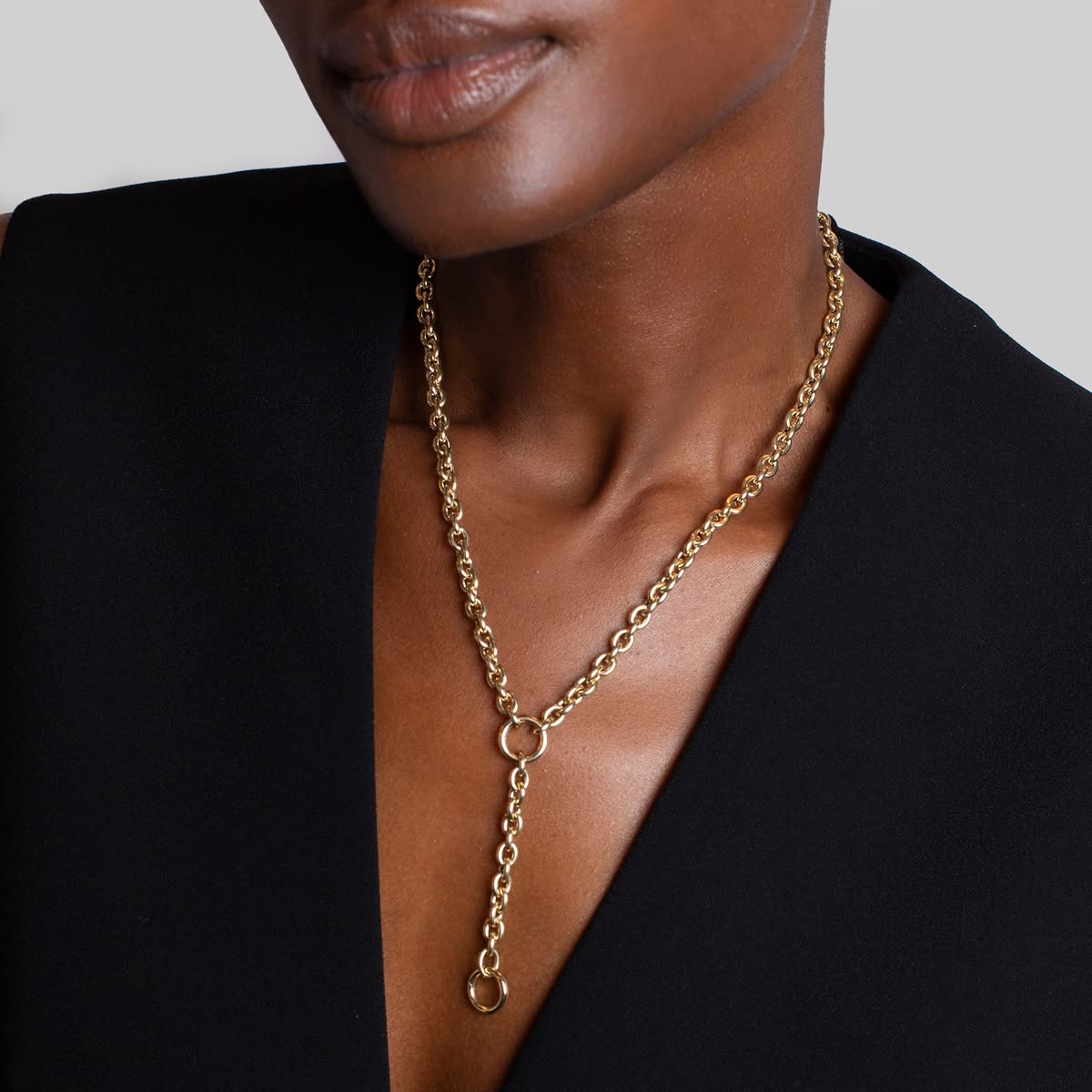 Airy Oval Chain Lariat