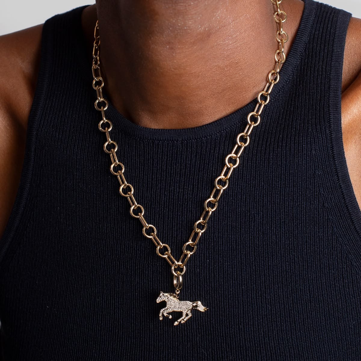 Airy Oval Round Chain Necklace