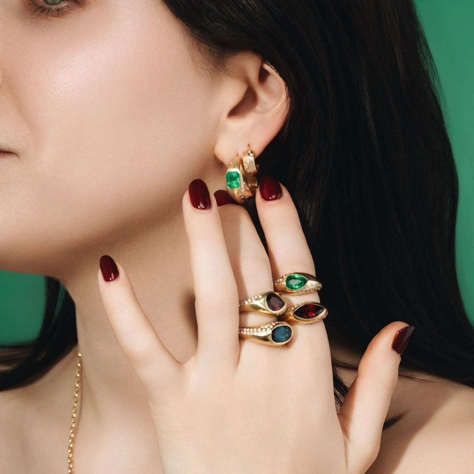 Emerald Pear Signet Ring