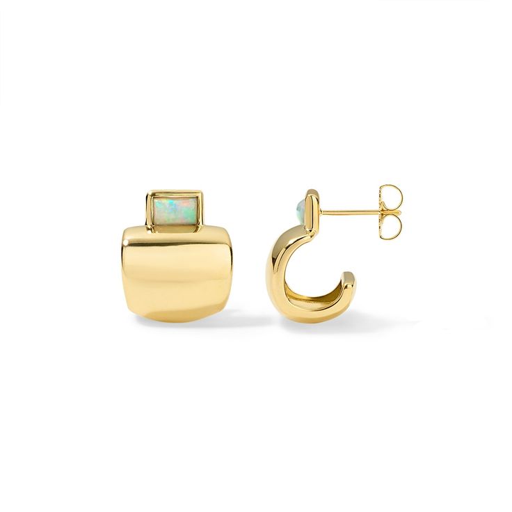 Cowbell Earring Small Opal