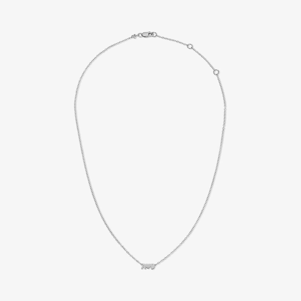 Petite Bubble Letters and Heart Necklace