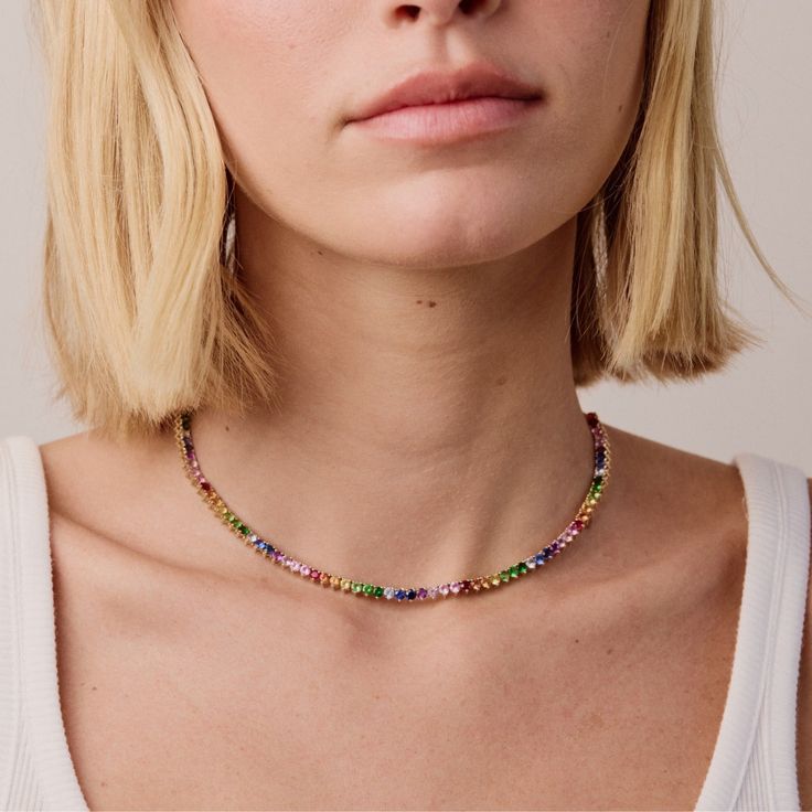 Rainbow Tennis Necklace
