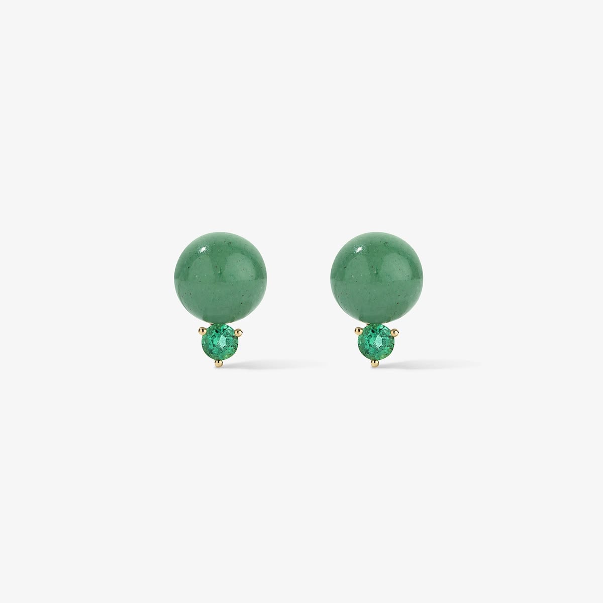 Grace Green Aventurine and Emerald Studs