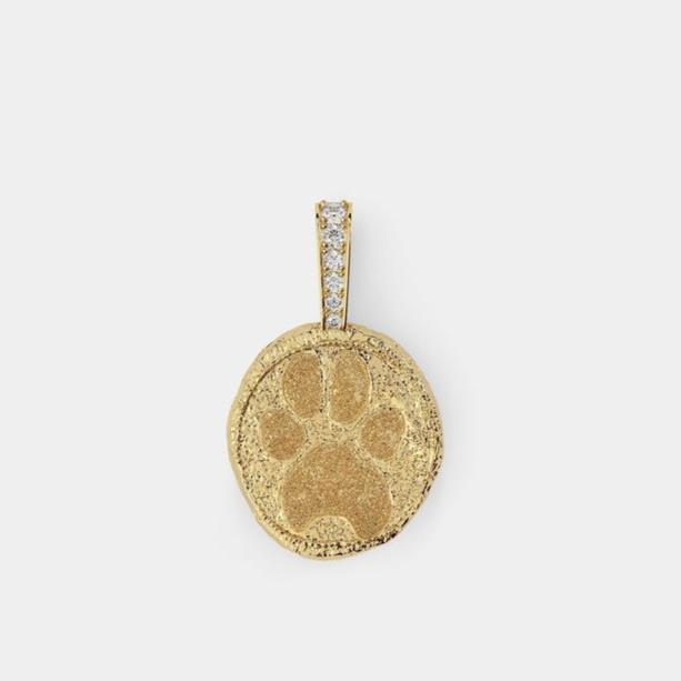 Paw Print Coin in Yellow Gold