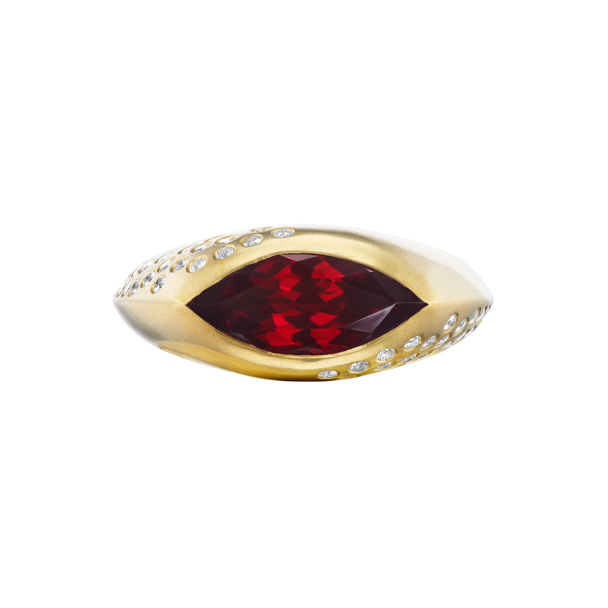 Garnet Marquise Signet Ring