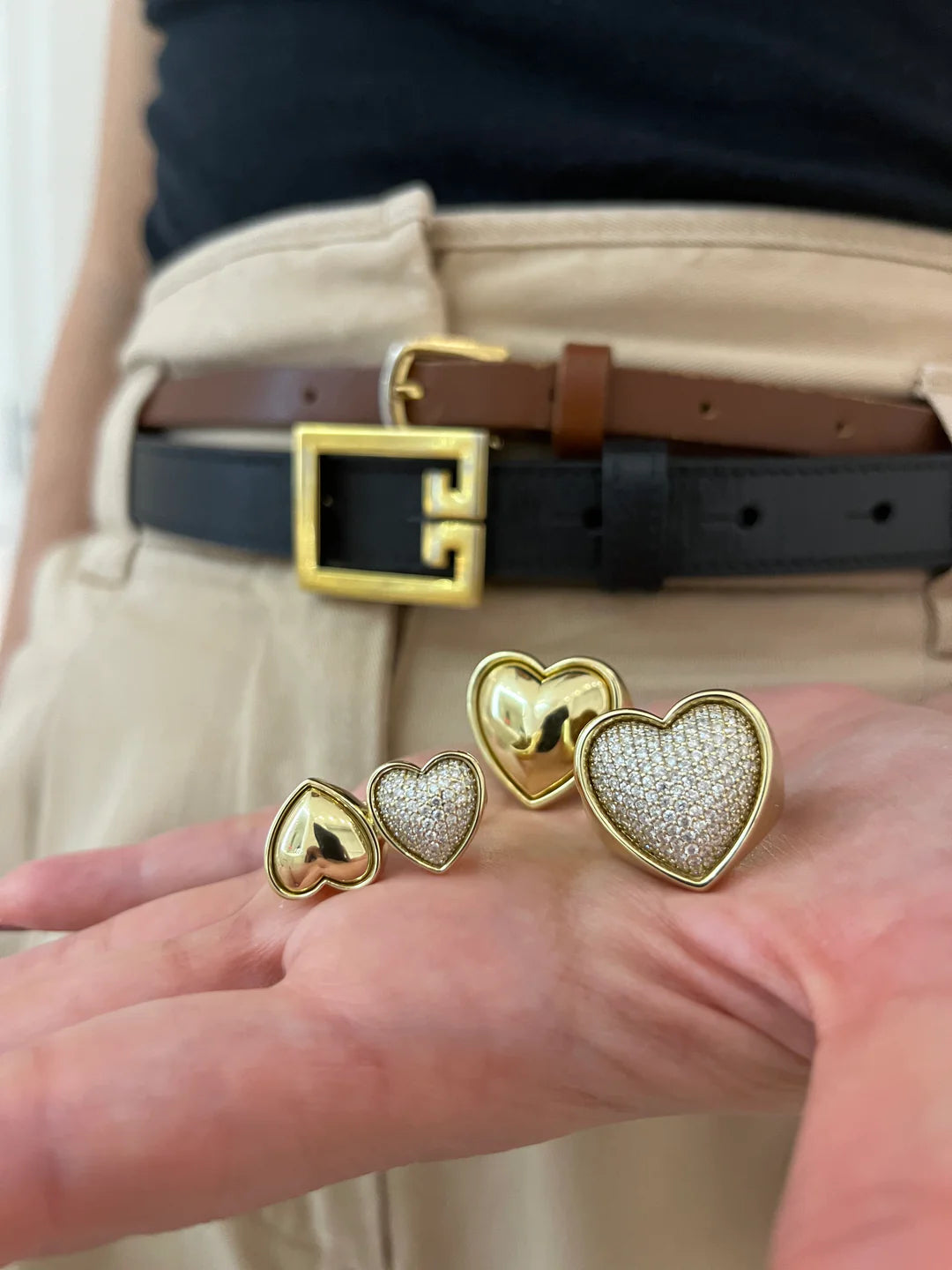 Double Puffer Heart Ring