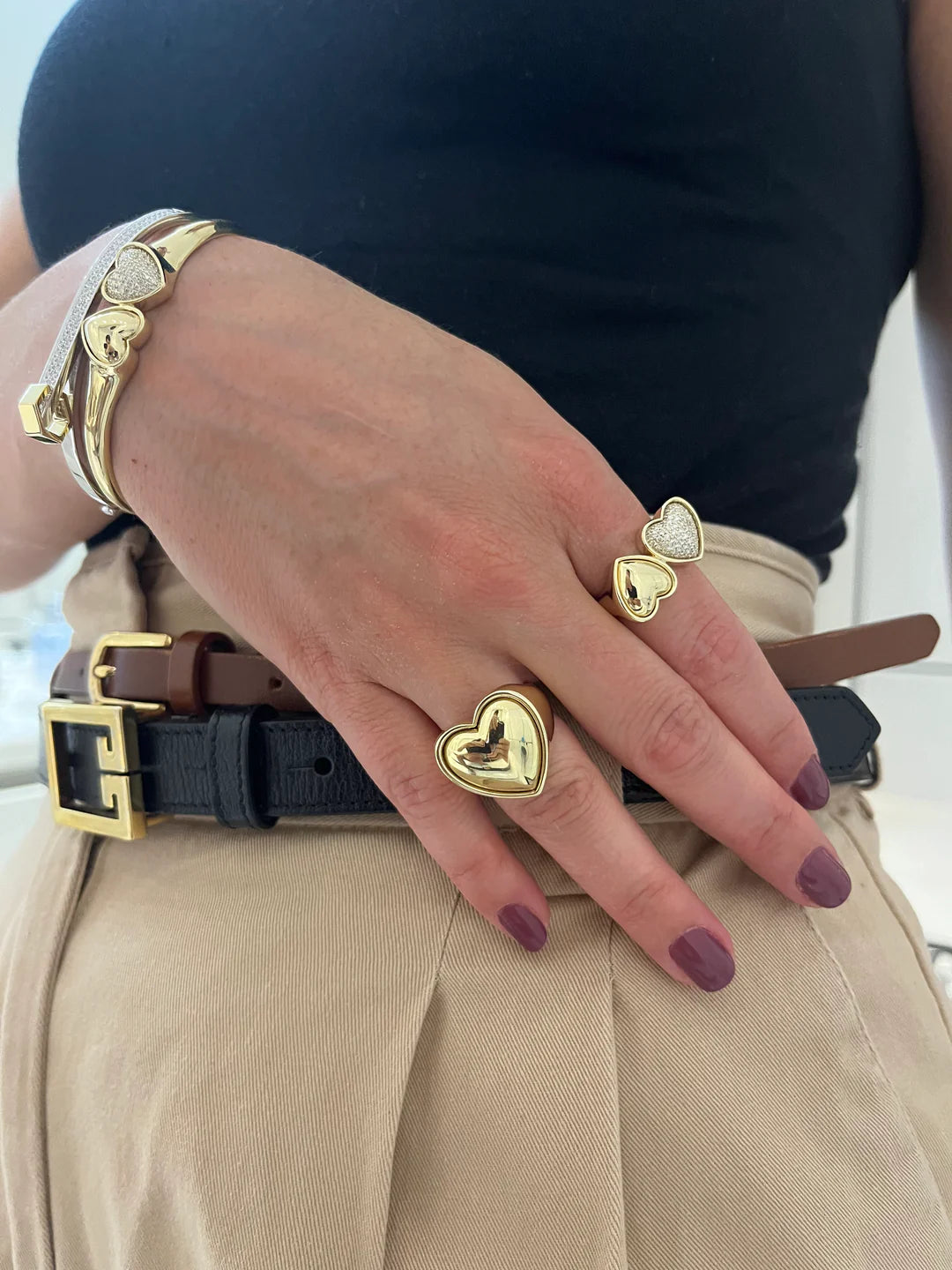 Double Puffer Heart Ring