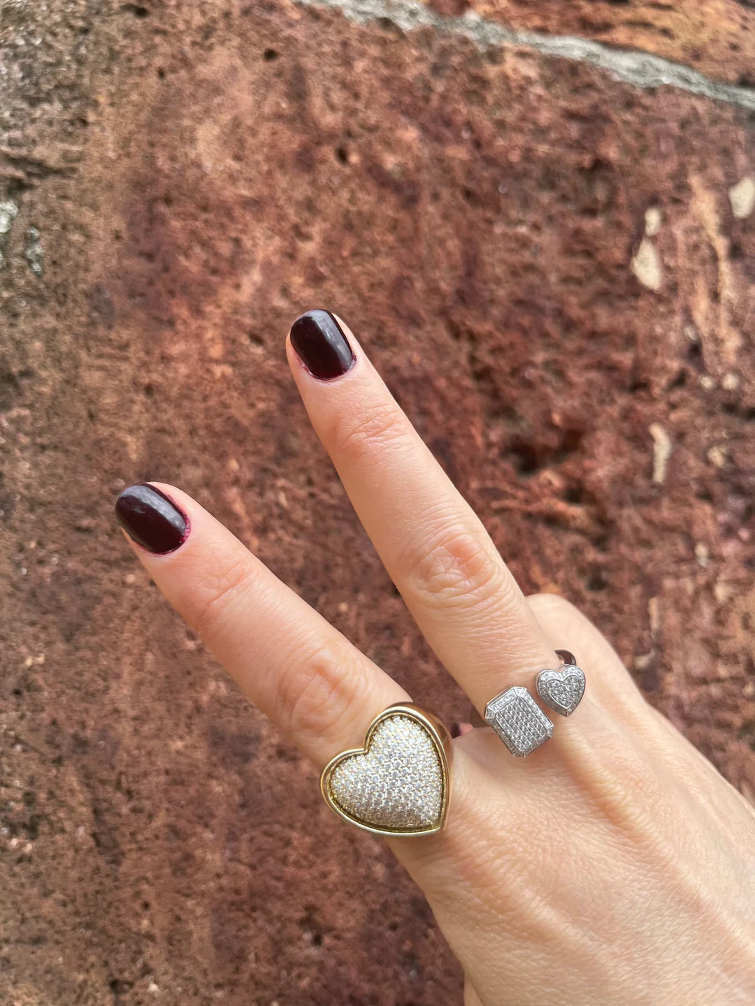 Puffer Heart Cocktail Ring