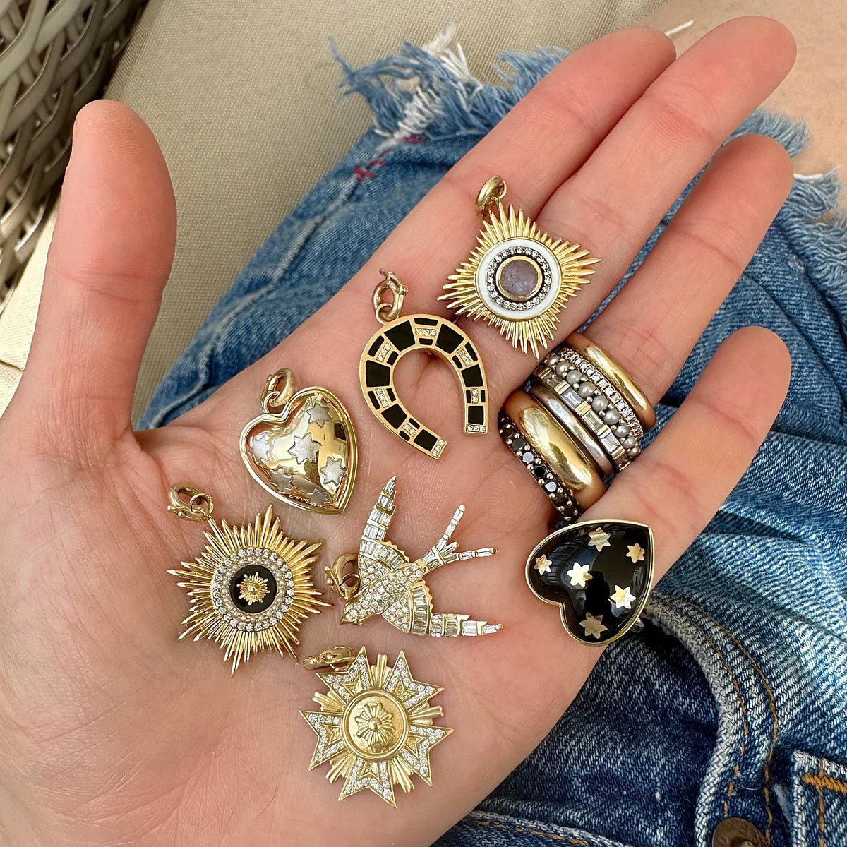 14K Yellow Gold & White Gold Anna Heart Charm