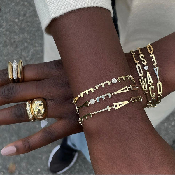 "Just Be" Mantra Diamond Bracelets