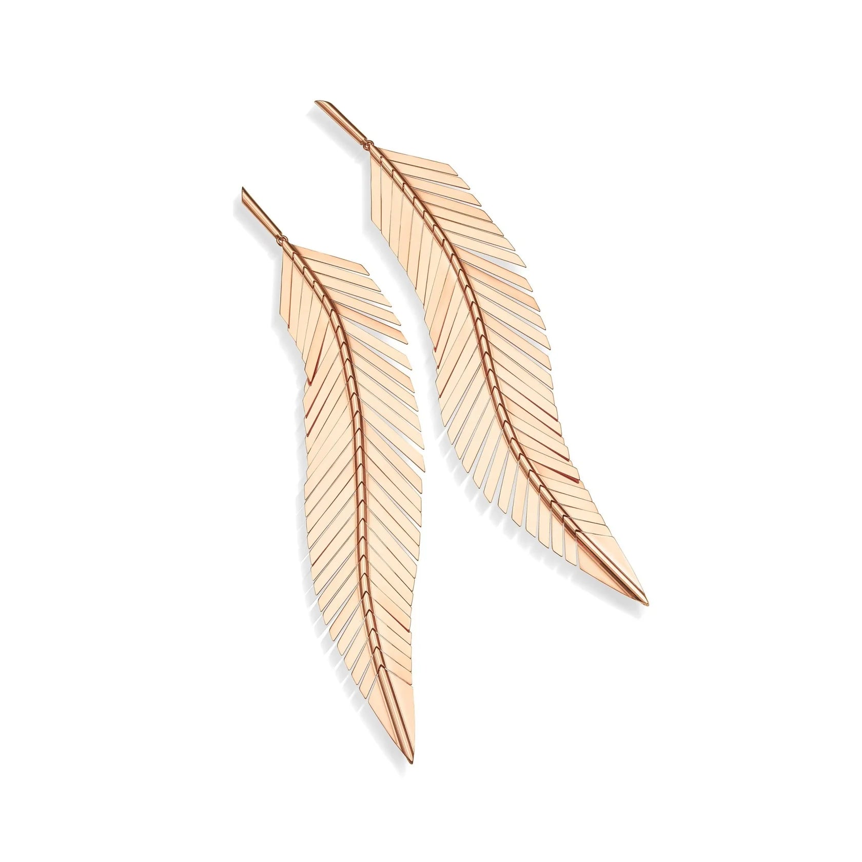 Large Feather Drop Earrings