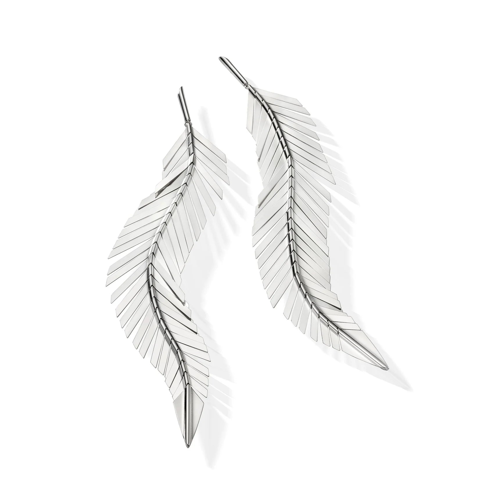 Large Feather Drop Earrings