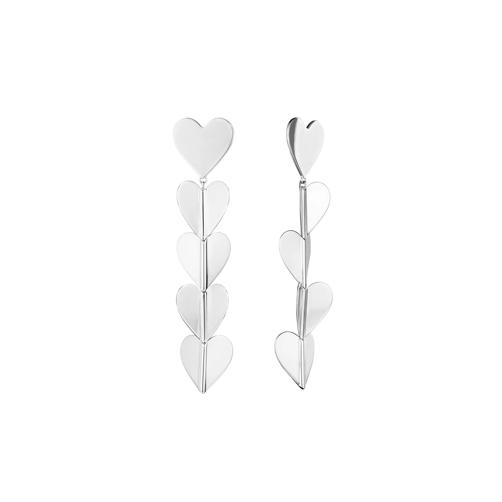 Large Wings Of Love Hearts Drop Earrings