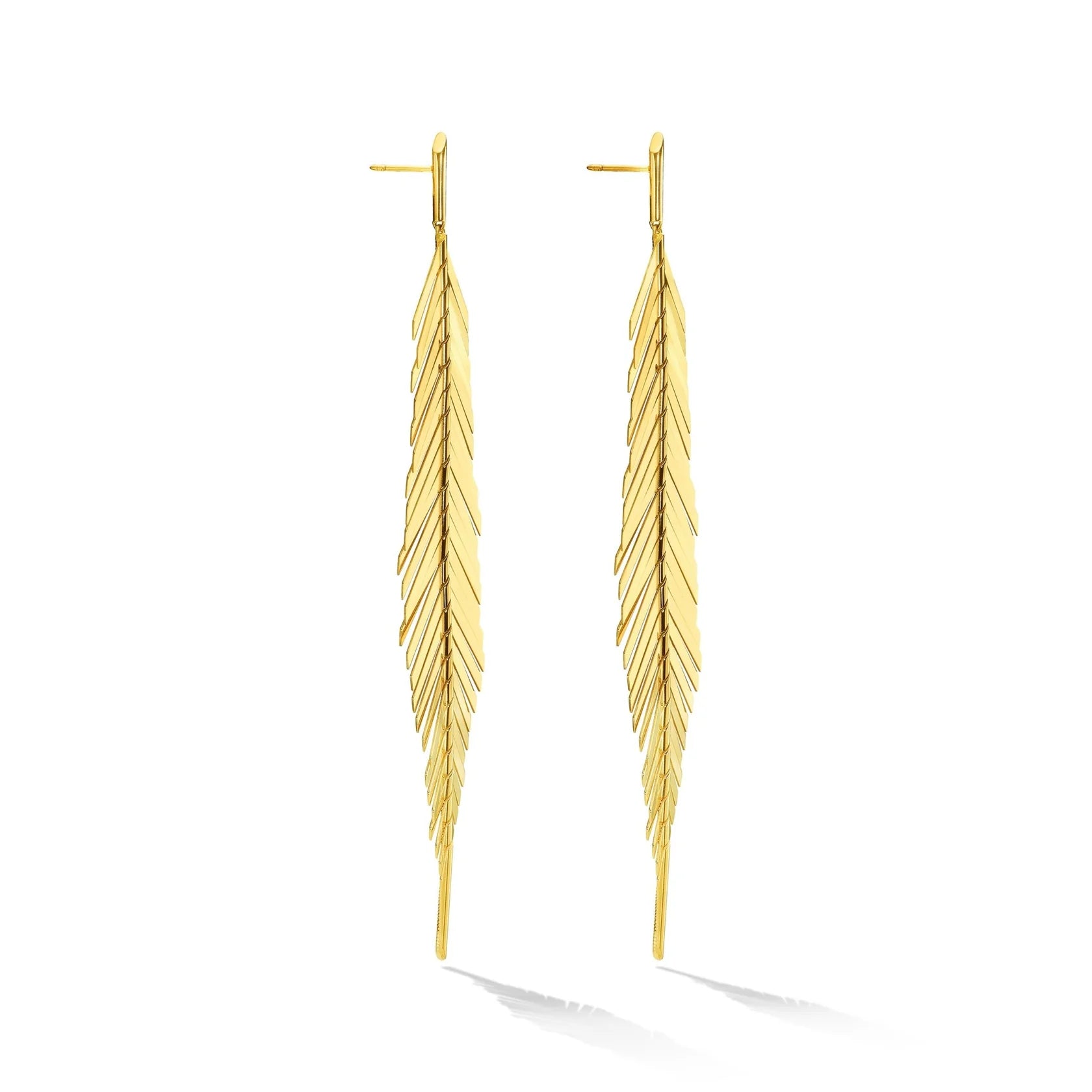 Large Feather Drop Earrings