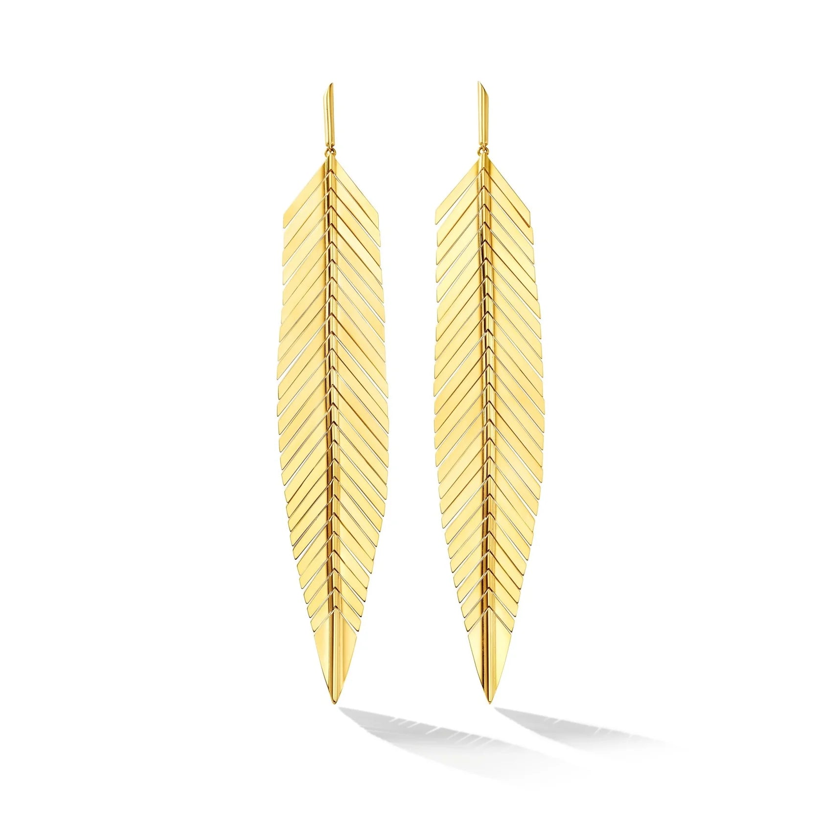 Large Feather Drop Earrings