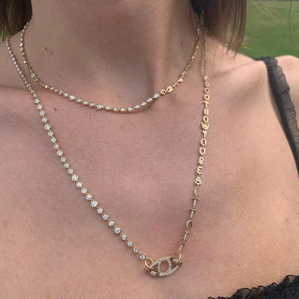 Long Tiny Letters Transformer Necklace