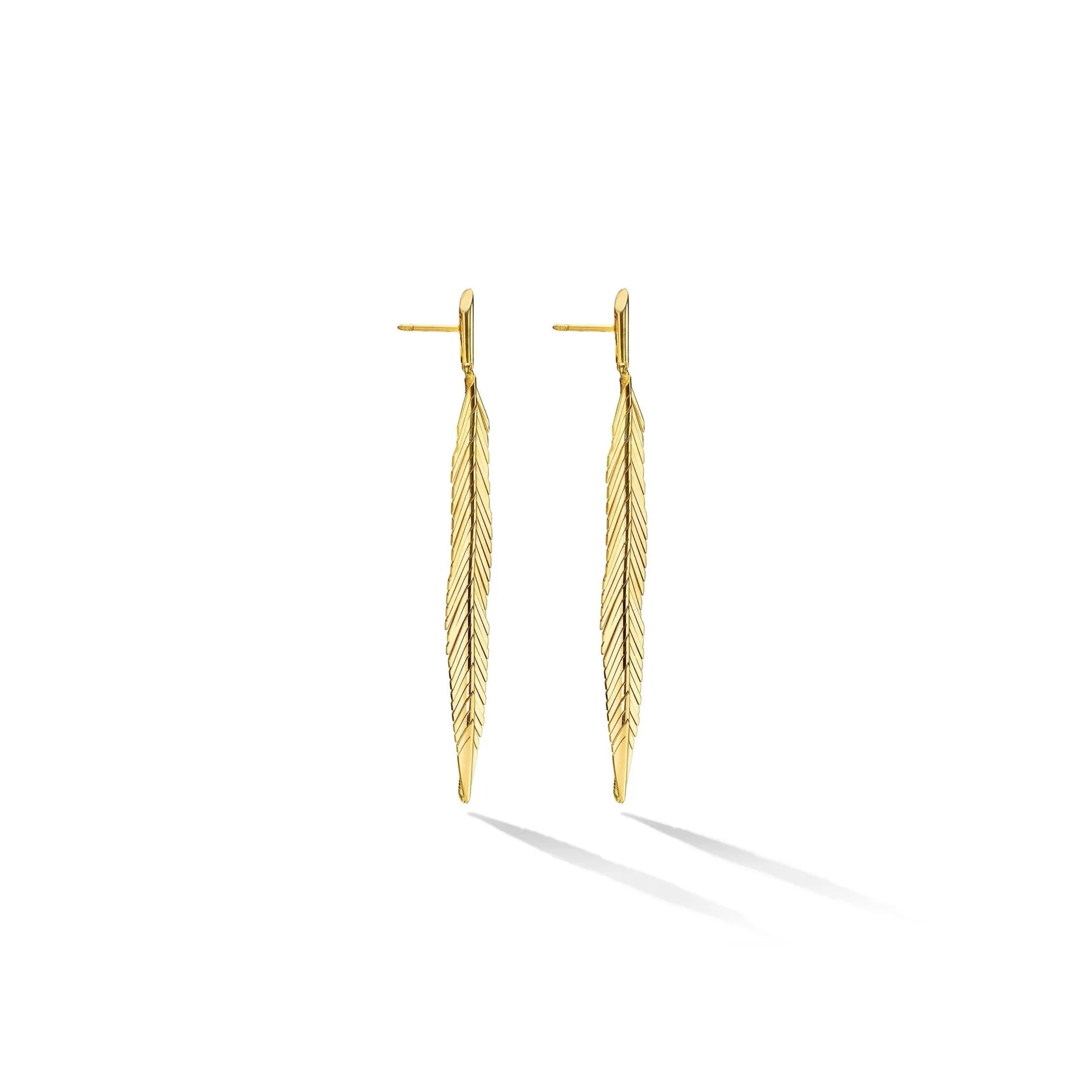 Medium Feather Drop Earrings