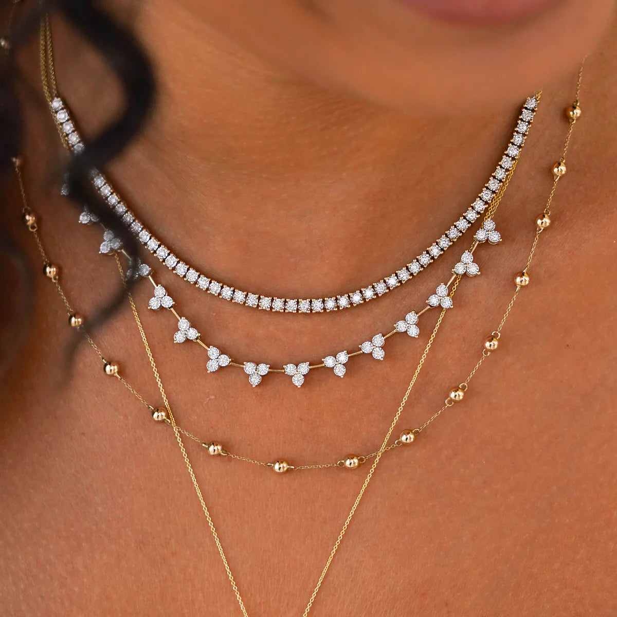 Ava Bea Interval Trio Tennis Necklace