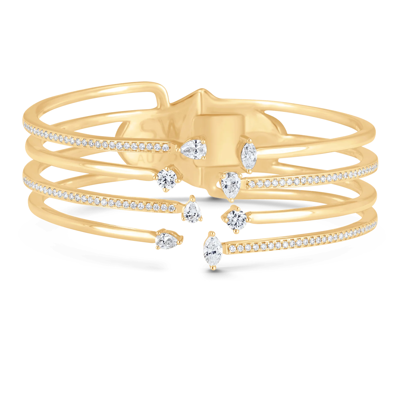 Purity Diamond Lined Cuff Bangle