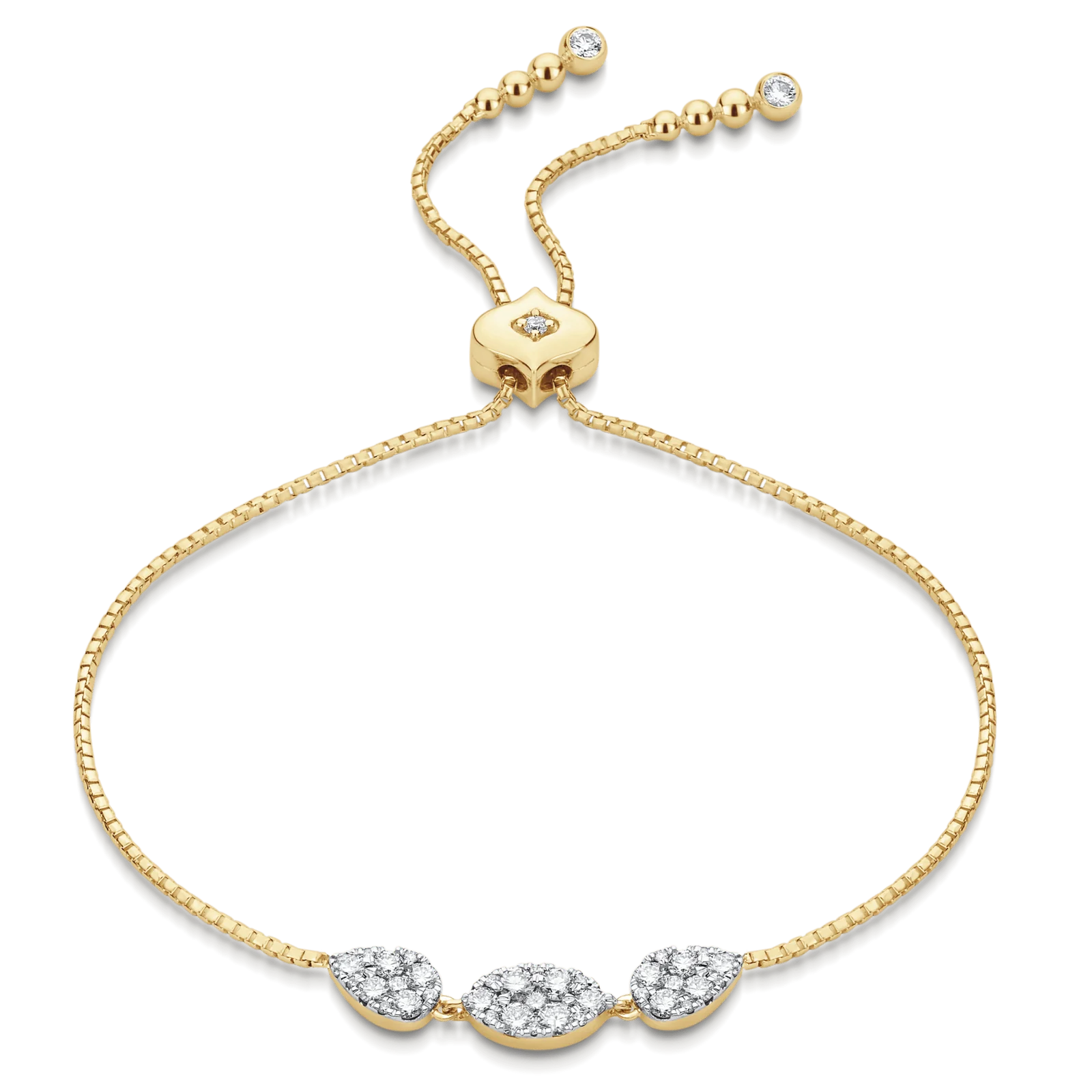 Reverie Marquis & Pear Diamond Bolo Bracelet